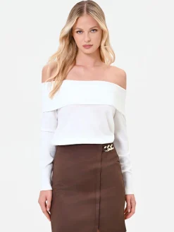 MAGLIA PANNA BIANCO CON SCOLLO OMERALE