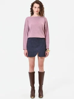 MINIGONNA BLU NAVY A PORTAFOGLIO