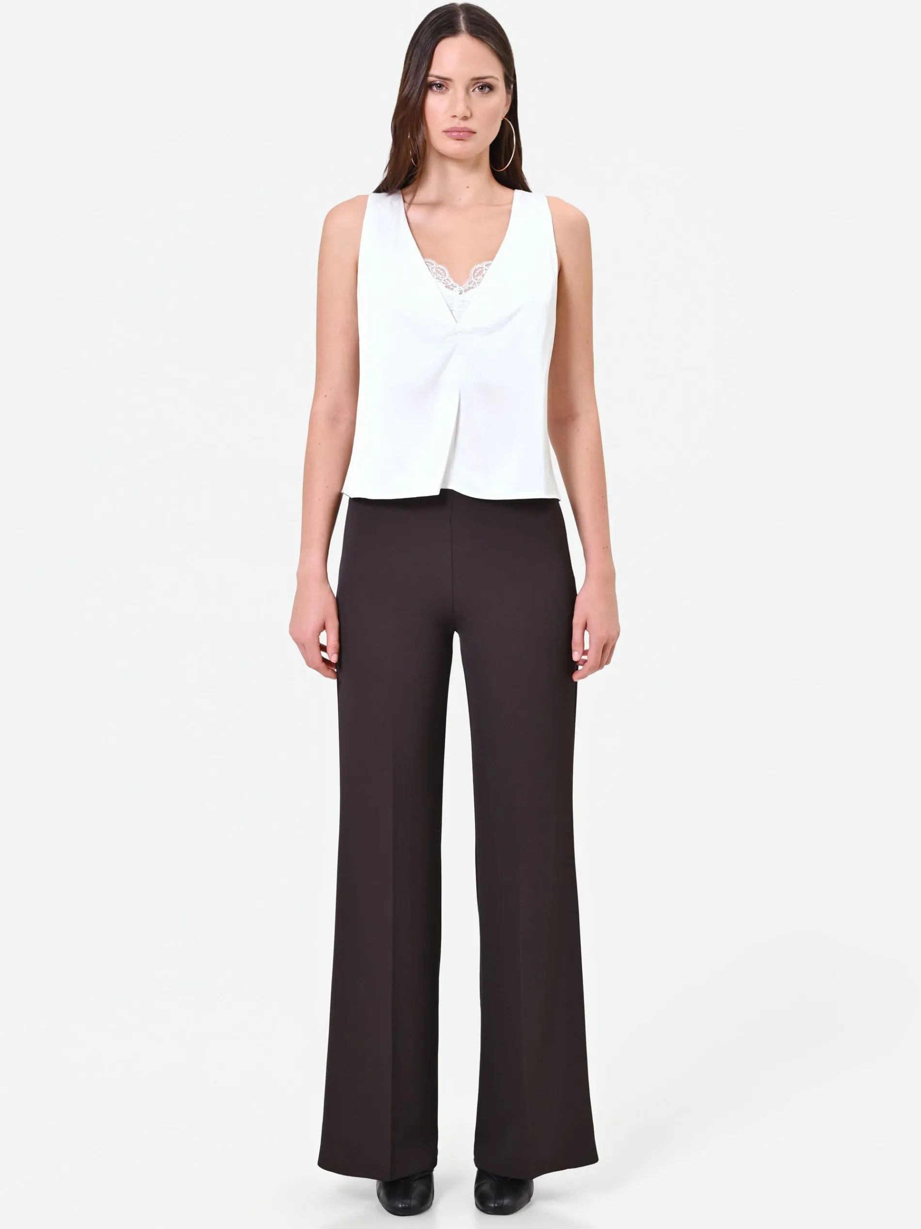 PANTALONE A GAMBA LARGA MORO MARRONE