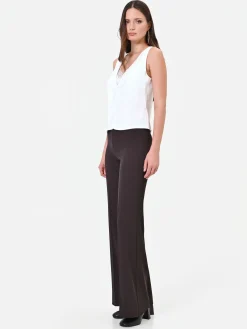PANTALONE A GAMBA LARGA MORO MARRONE