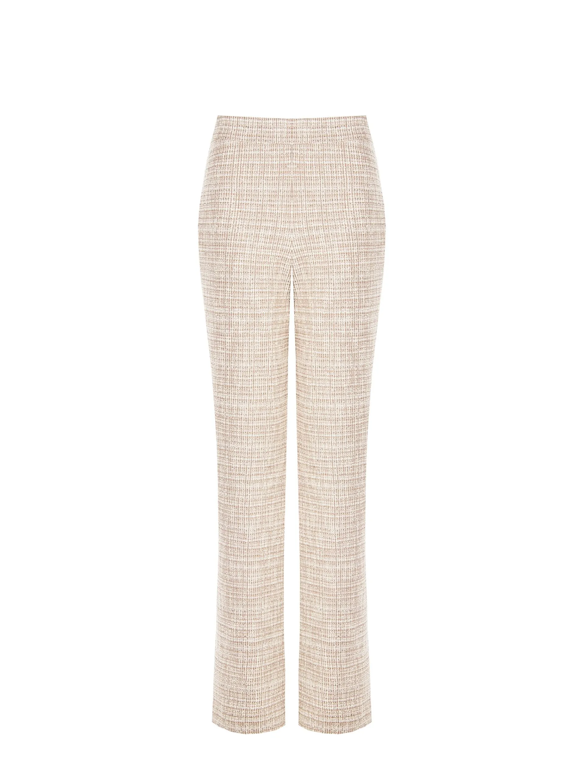 PANTALONE A PALAZZO BEIGE CHIARO EFFETTO TWEED