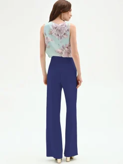 PANTALONE A PALAZZO BLU BRILLANTE