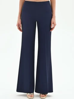 PANTALONE A PALAZZO BLU CON PIEGA STIRATA