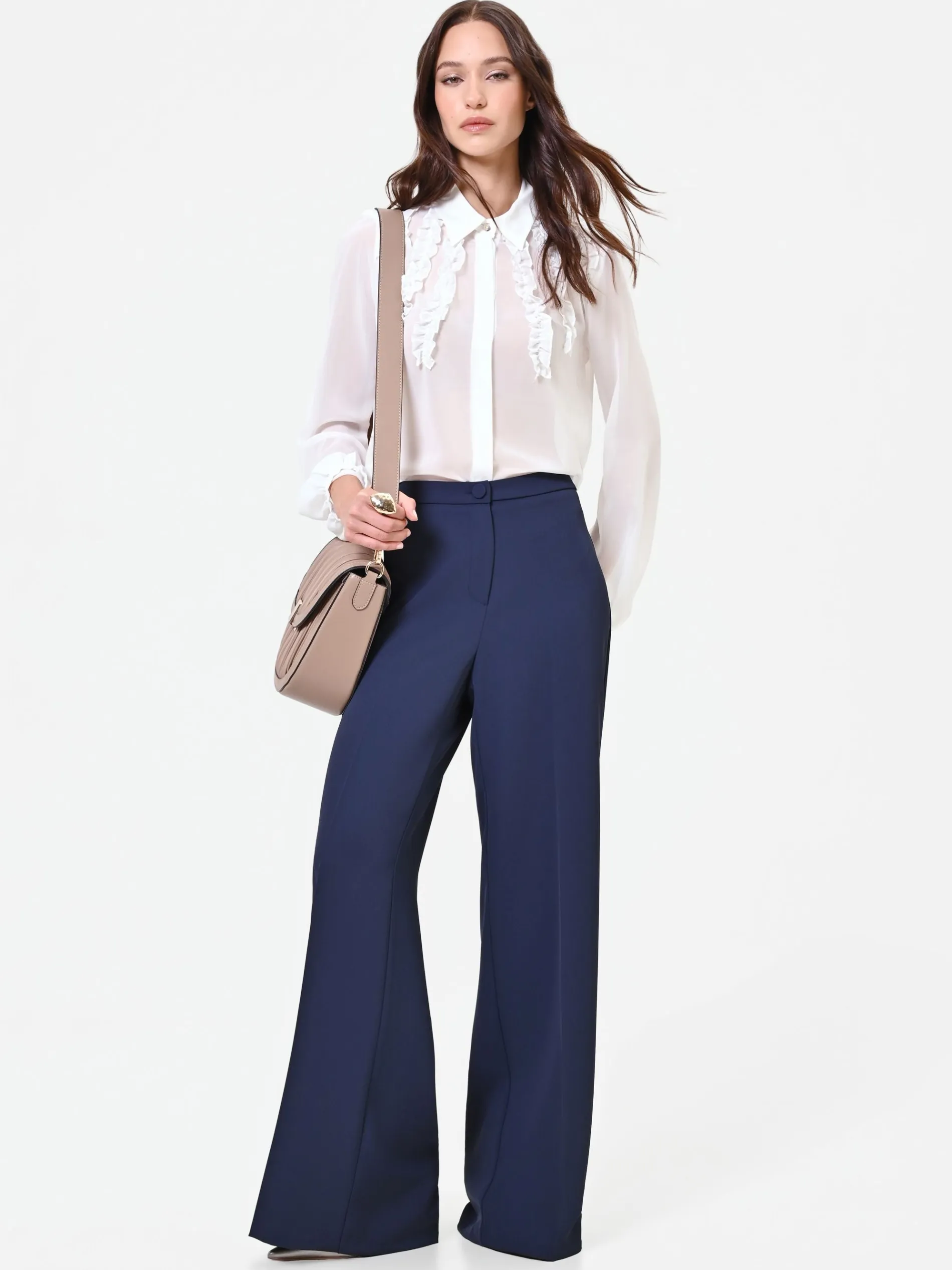 PANTALONE A PALAZZO BLU NAVY DALLA LINEA FLUIDA
