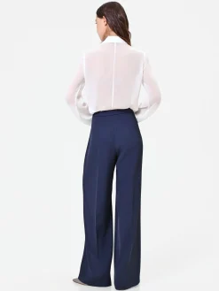 PANTALONE A PALAZZO BLU NAVY DALLA LINEA FLUIDA