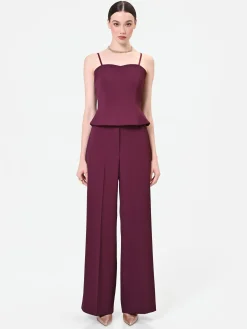 PANTALONE A PALAZZO BORDEAUX DALLA LINEA FLUIDA