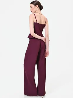 PANTALONE A PALAZZO BORDEAUX DALLA LINEA FLUIDA