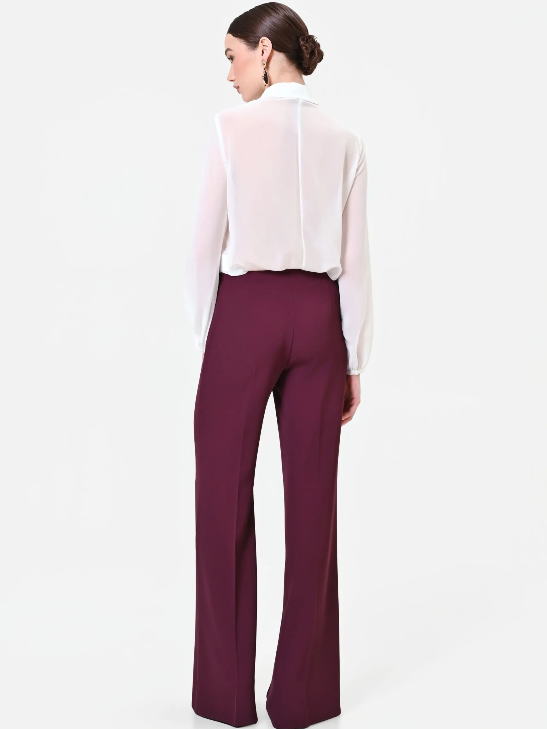 PANTALONE A PALAZZO BORDEAUX