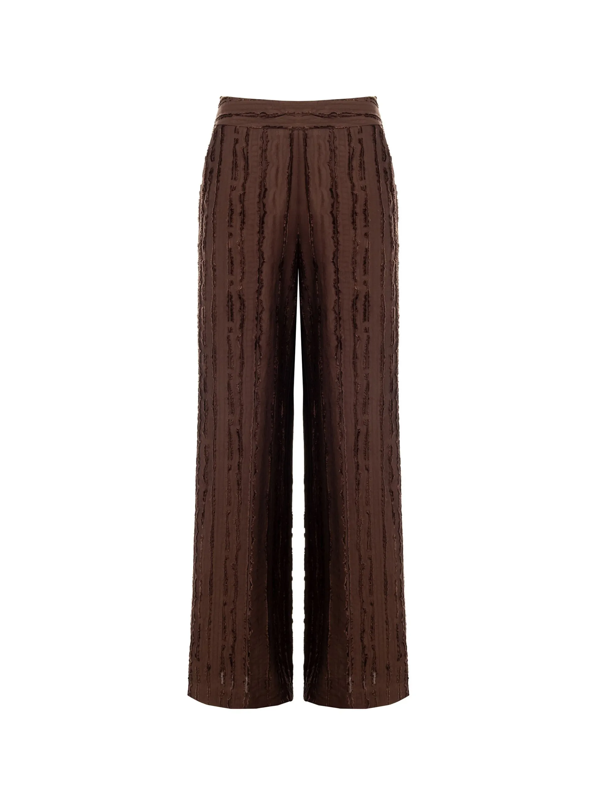 PANTALONE A PALAZZO CIOCCOLATO IN JACQUARD