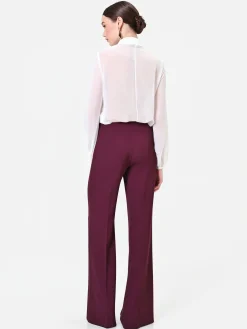 PANTALONE A PALAZZO FLUIDO BORDEAUX