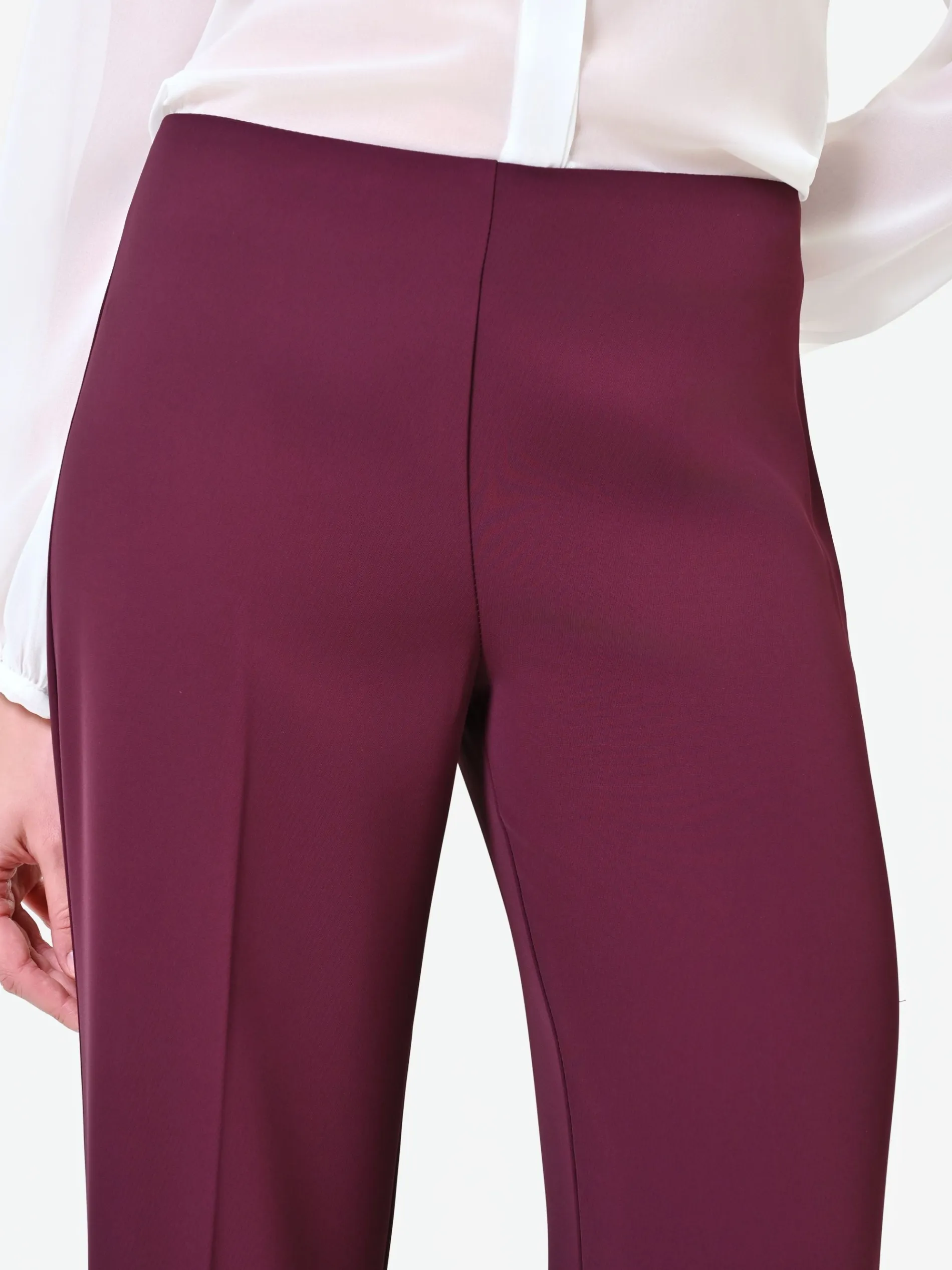 PANTALONE A PALAZZO FLUIDO BORDEAUX