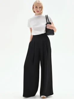 PANTALONE A PALAZZO IN CADI NERO