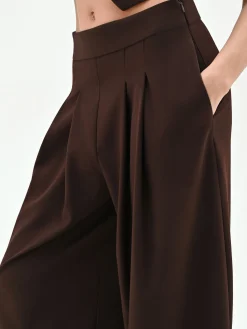 PANTALONE A PALAZZO MORO MARRONE