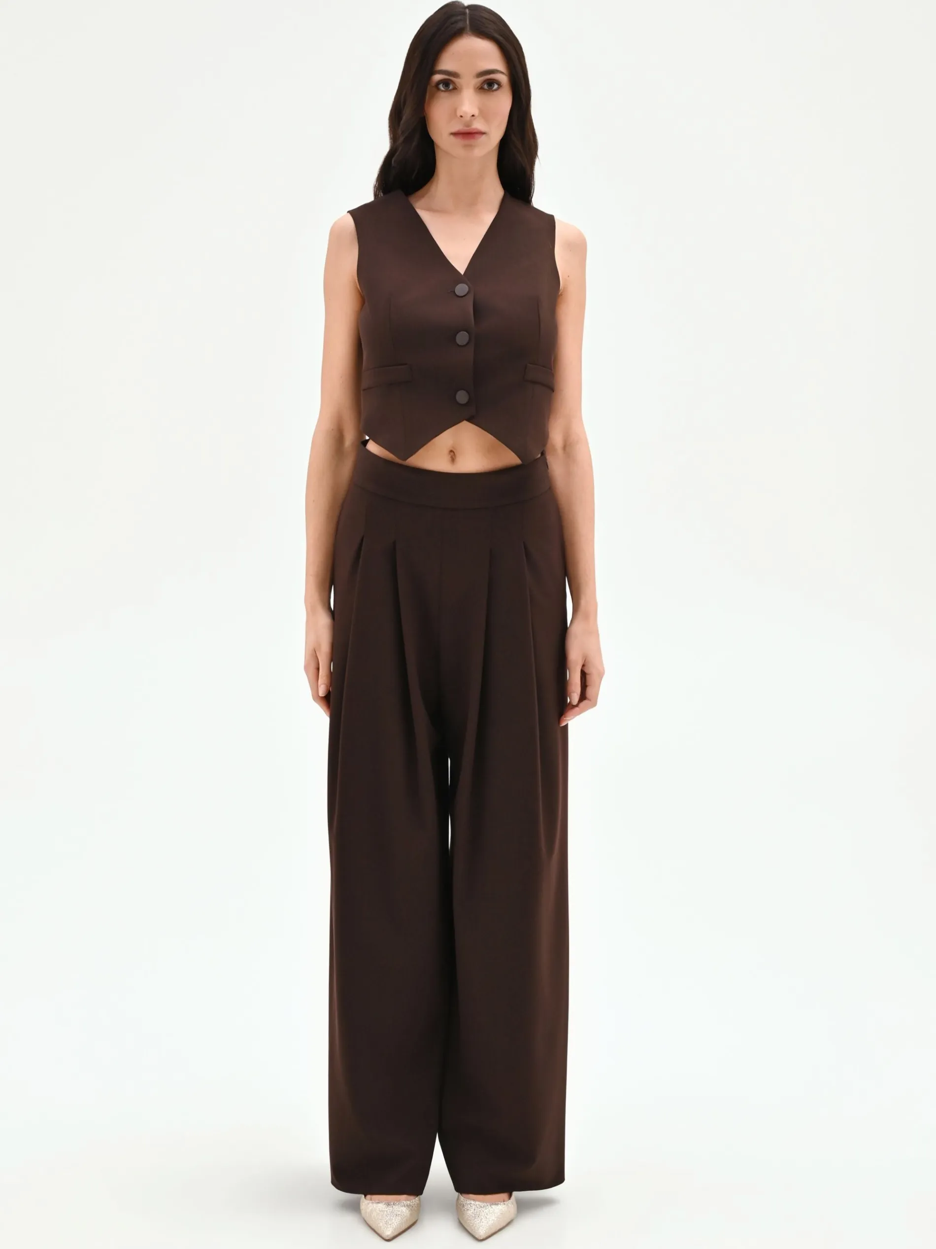 PANTALONE A PALAZZO MORO MARRONE