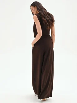 PANTALONE A PALAZZO MORO MARRONE