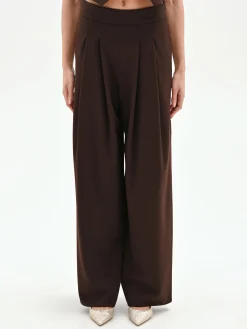 PANTALONE A PALAZZO MORO MARRONE