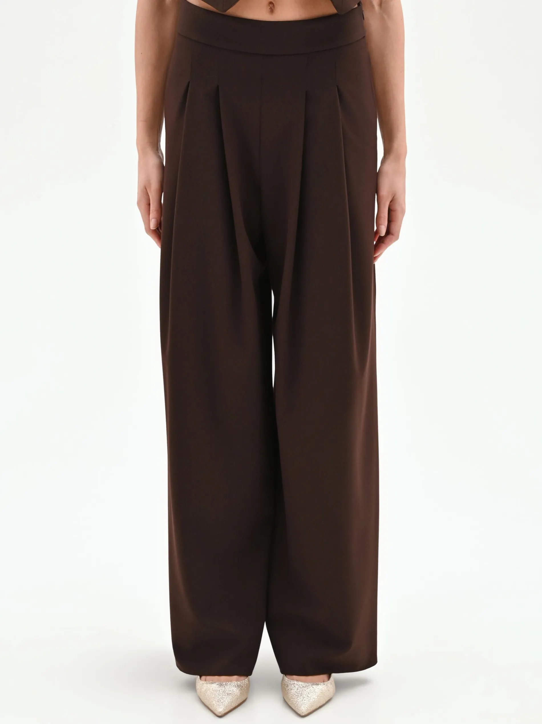 PANTALONE A PALAZZO MORO MARRONE