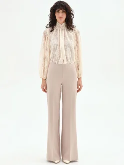 PANTALONE A PALAZZO TORTORA BEIGE