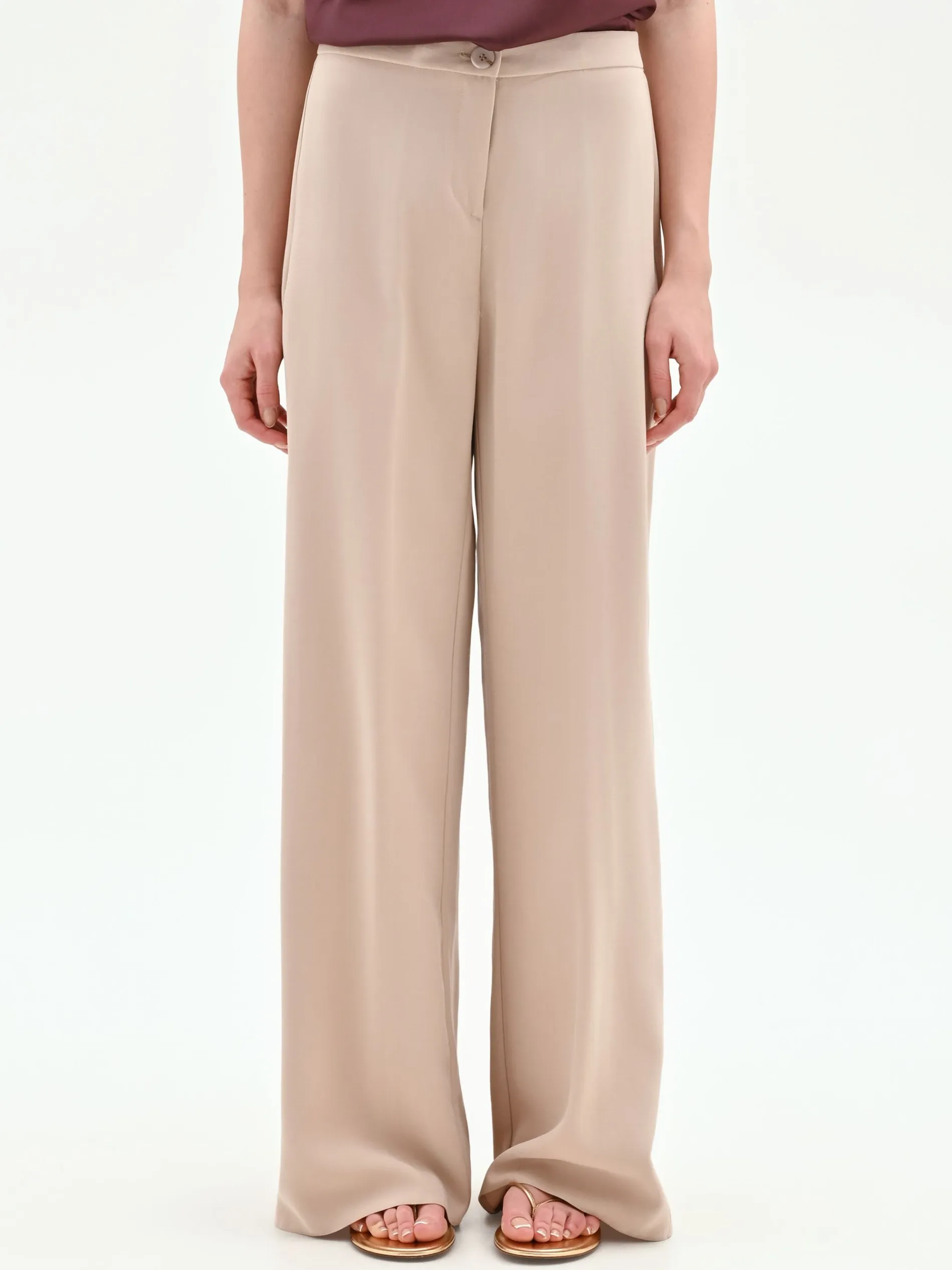 PANTALONE A PALAZZO TORTORA BEIGE IN VISCOSA