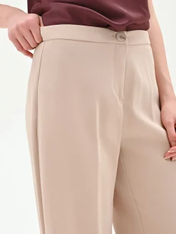 PANTALONE A PALAZZO TORTORA BEIGE IN VISCOSA