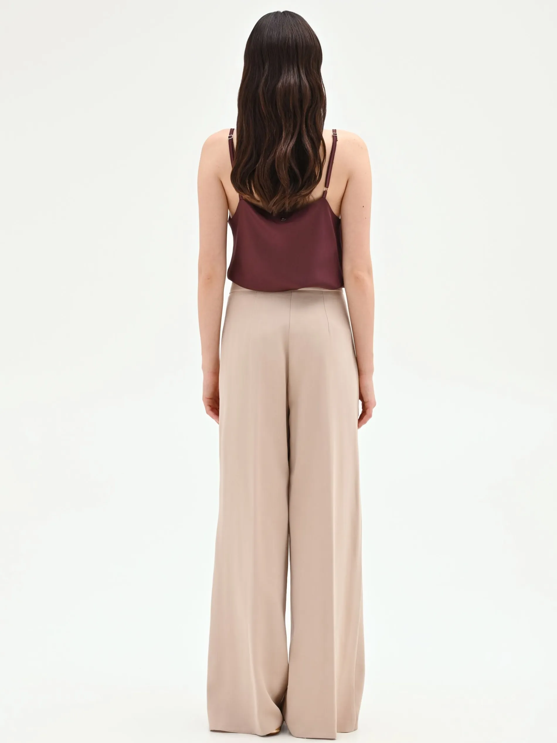 PANTALONE A PALAZZO TORTORA BEIGE IN VISCOSA