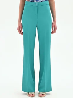 PANTALONE A PALAZZO TURCHESE AZZURRO