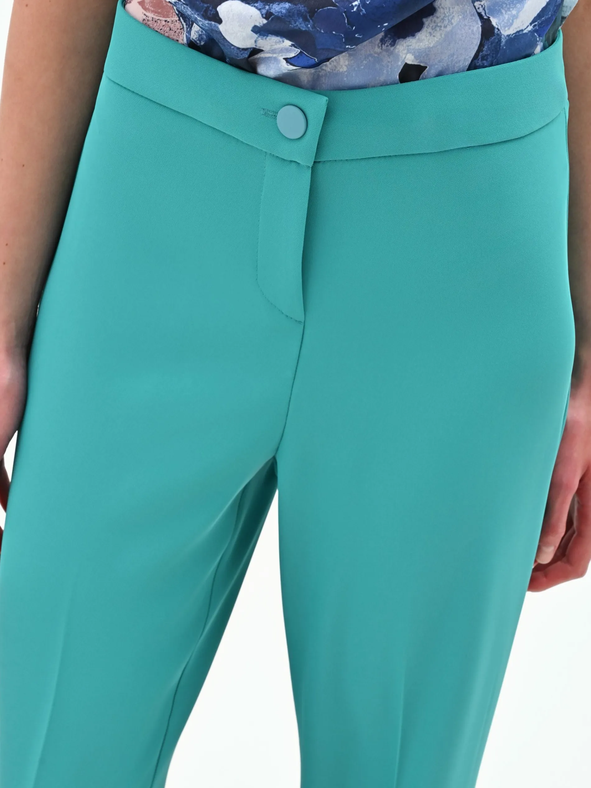 PANTALONE A PALAZZO TURCHESE AZZURRO