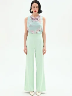 PANTALONE A PALAZZO VERDE MENTA