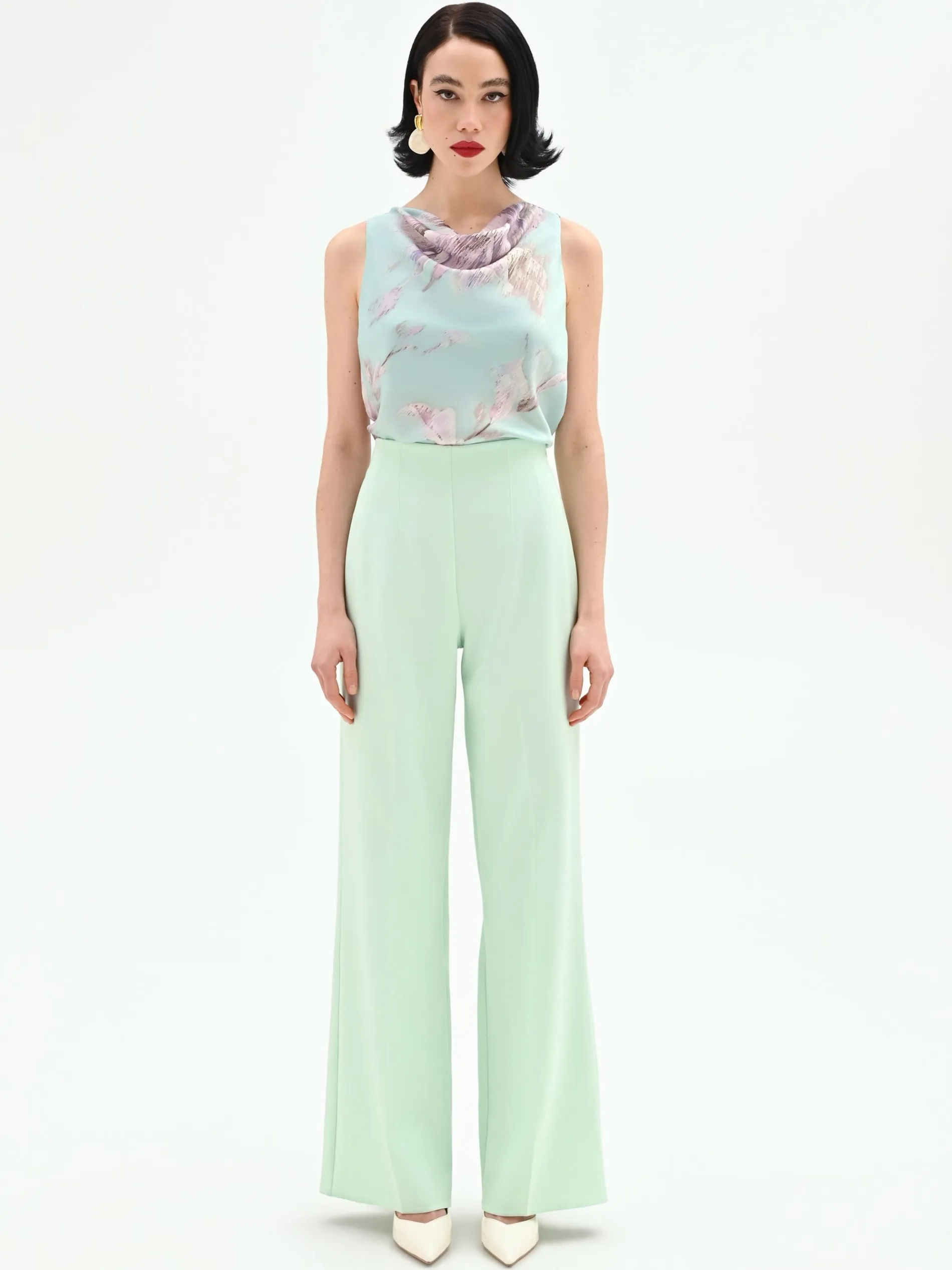 PANTALONE A PALAZZO VERDE MENTA