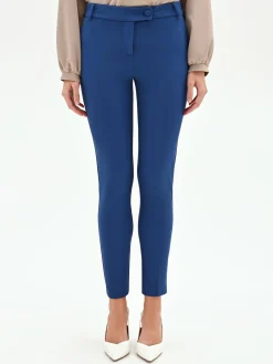 PANTALONE A SIGARETTA BLU BRILLANTE