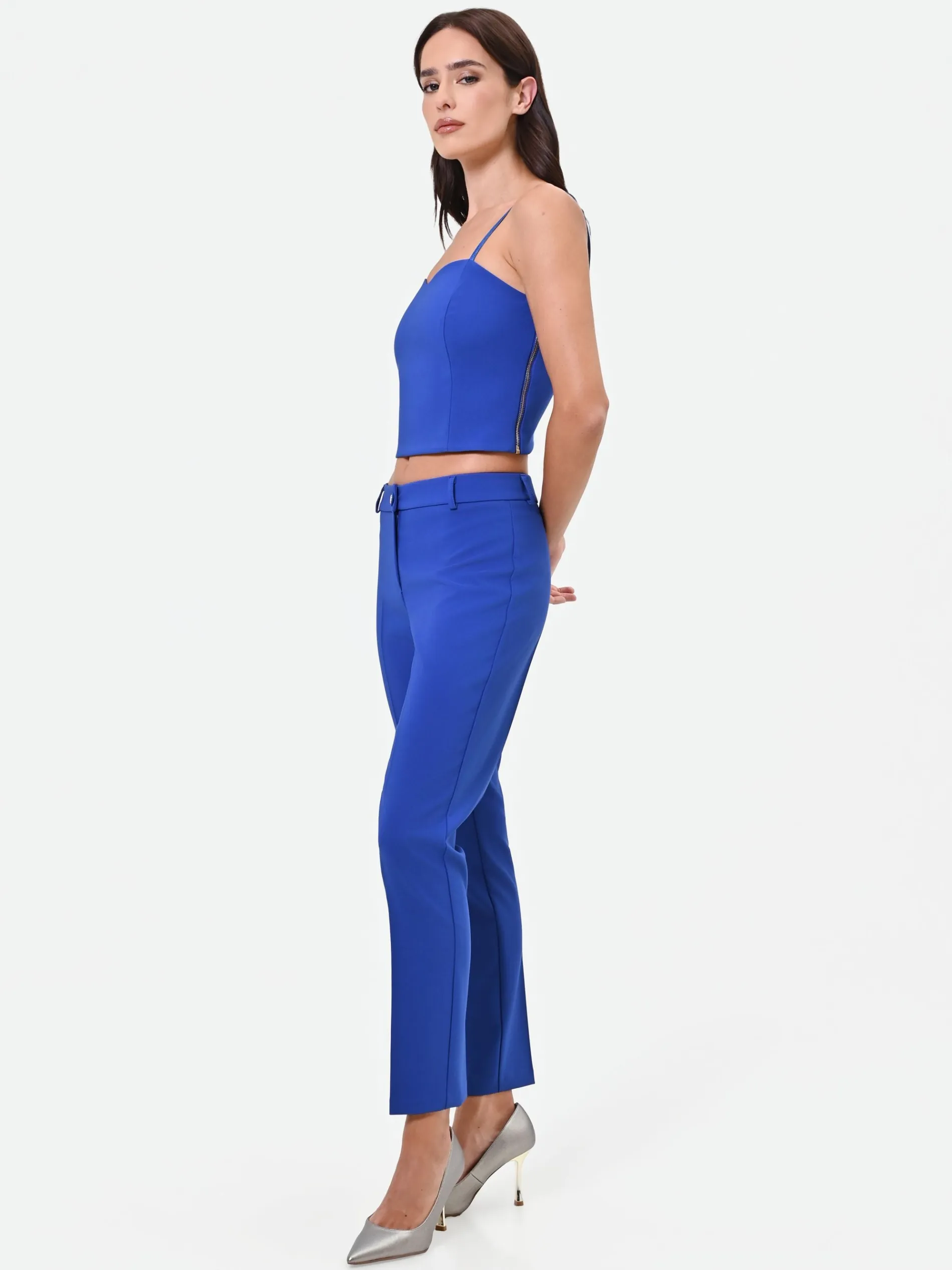 PANTALONE A SIGARETTA BLU CINA