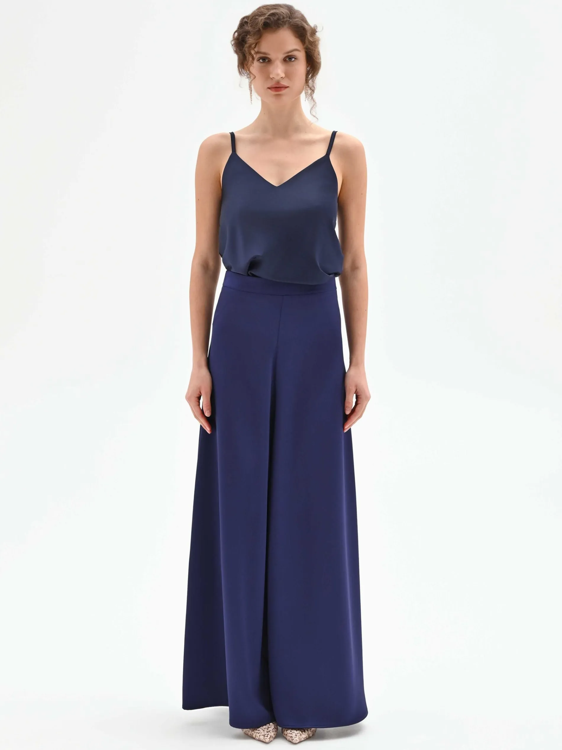 PANTALONE ATELIER A PALAZZO BLU INDACO