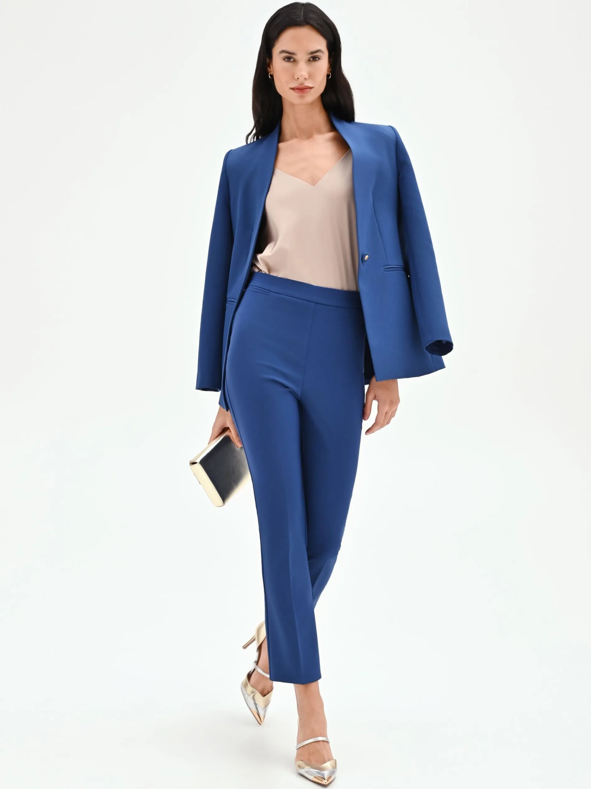 PANTALONE A TROMBETTA BLU BRILLANTE