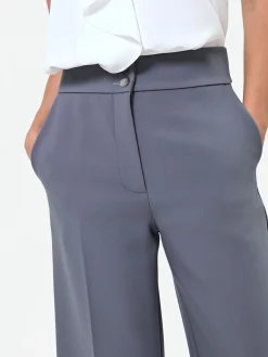 PANTALONE CULOTTE GRIGIO CON RISVOLTO ALTO
