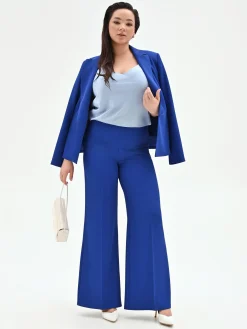 PANTALONE CURVY A PALAZZO BLU CINA DALLA LINEA FLUIDA IN CADI