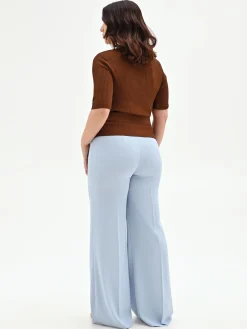 PANTALONE CURVY A PALAZZO CIELO AZZURRO
