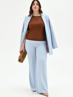 PANTALONE CURVY A PALAZZO CIELO AZZURRO