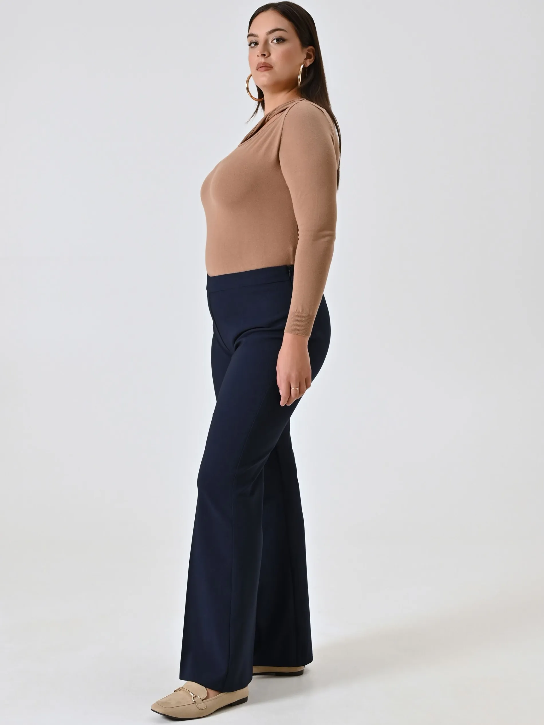 PANTALONE CURVY A ZAMPA BLU