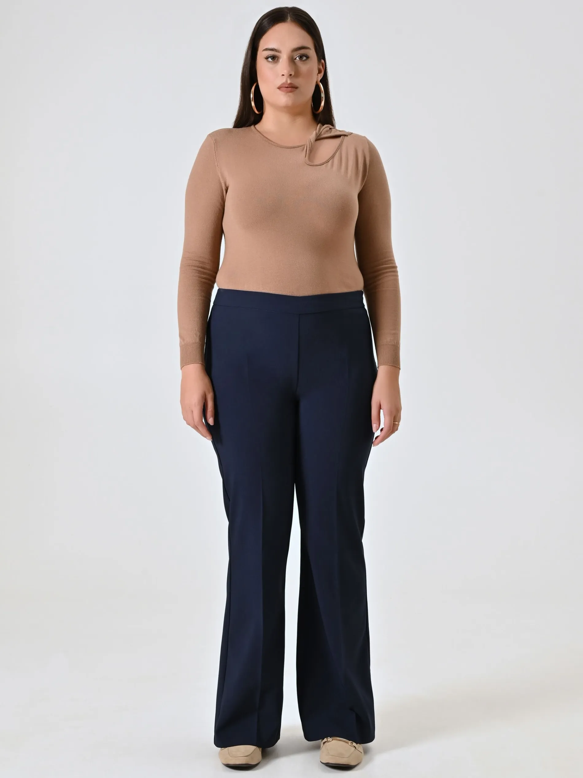 PANTALONE CURVY A ZAMPA BLU