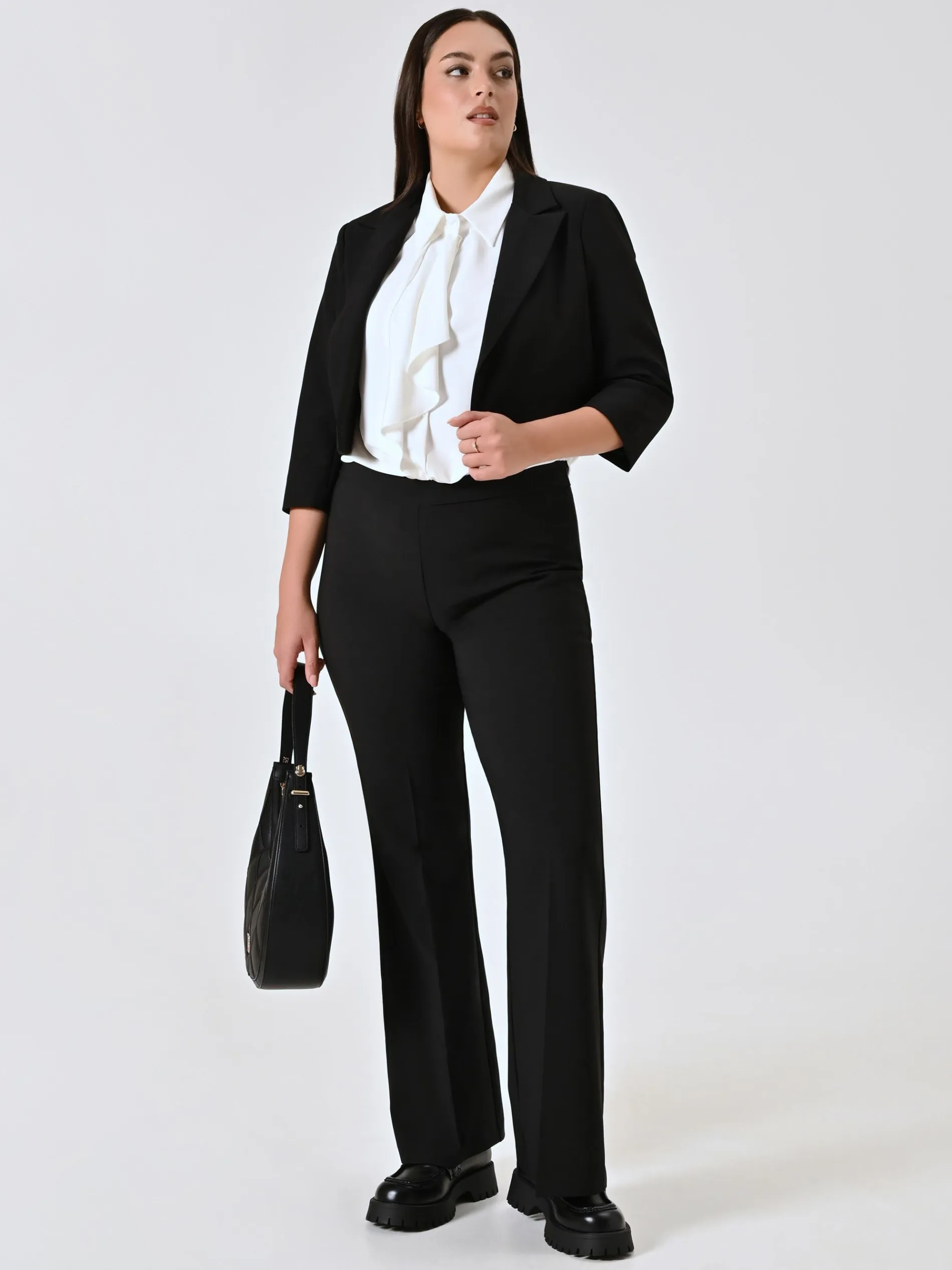 PANTALONE CURVY A ZAMPA NERO