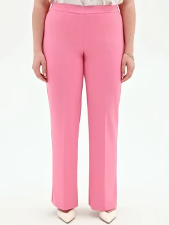 PANTALONE CURVY ROSA A VITA ALTA IN SCUBA CRÈPE