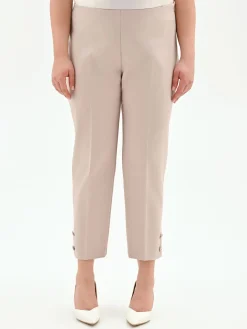 PANTALONE CURVY TORTORA BEIGE IN TESSUTO TECNICO
