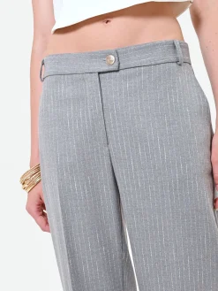 PANTALONE GESSATO GRIGIO CHIARO