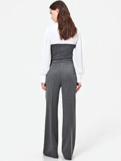 PANTALONE GESSATO GRIGIO CON PAILLETTES
