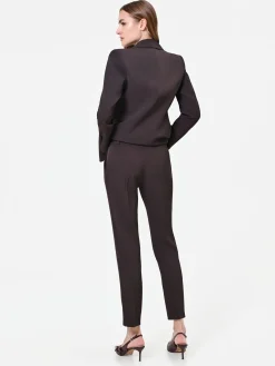 PANTALONE MARRONE MORO CON PIEGA STIRATA