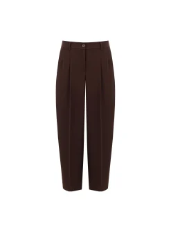 PANTALONE MARRONE TESTA DI MORO CON PINCES