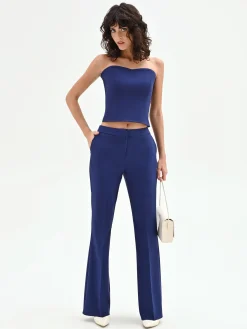 PANTALONE MID FLARED STUDIO BLU INDACO