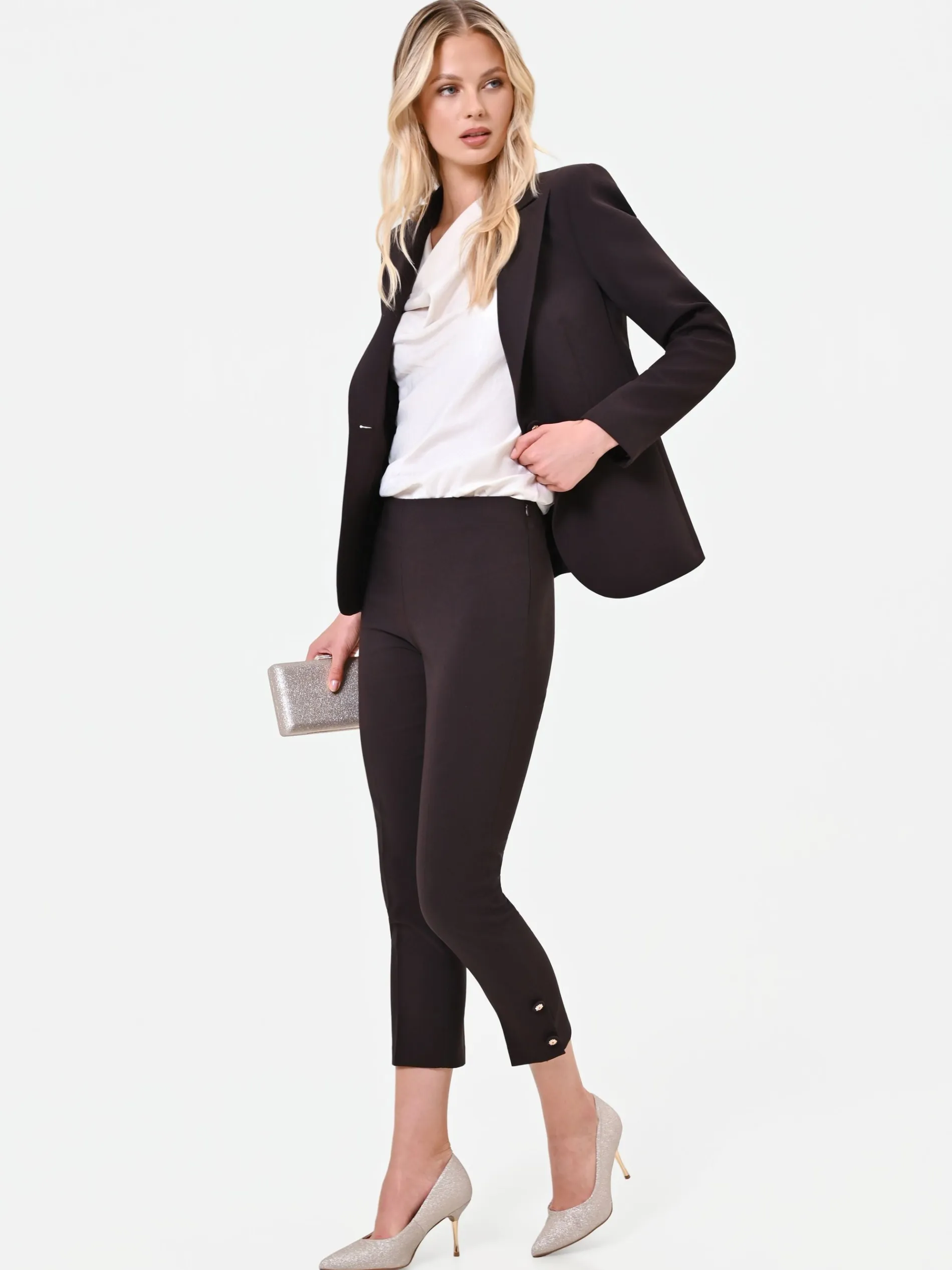 PANTALONE MORO MARRONE CON SPACCHETTO LATERALE