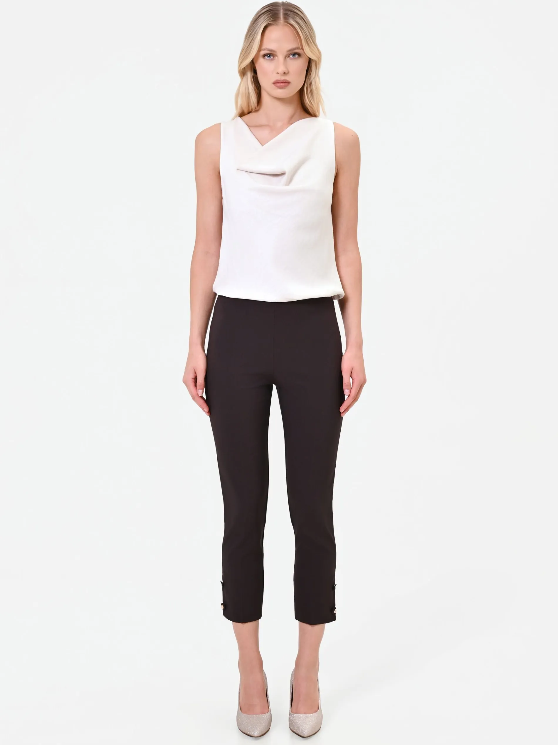 PANTALONE MORO MARRONE CON SPACCHETTO LATERALE