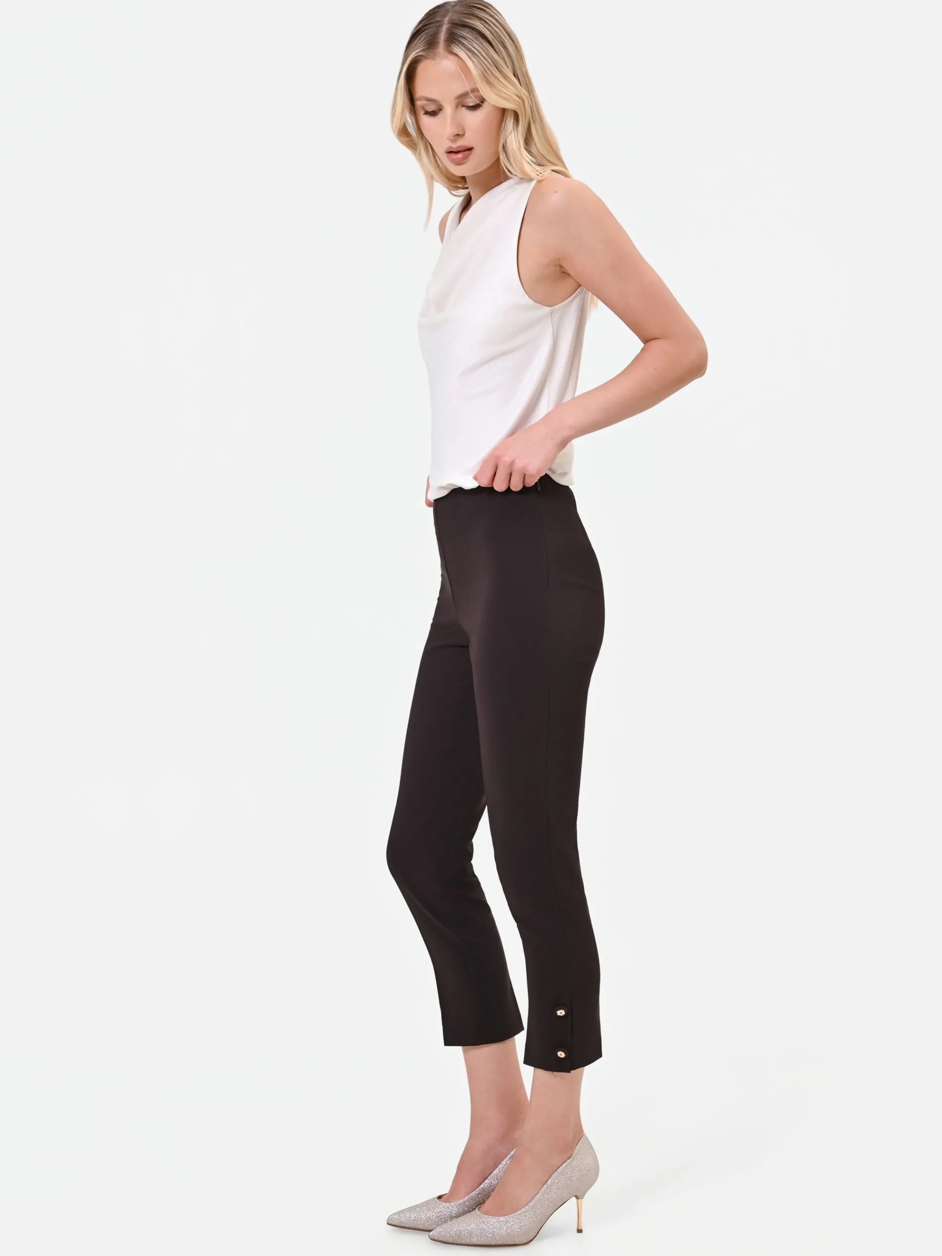 PANTALONE MORO MARRONE CON SPACCHETTO LATERALE
